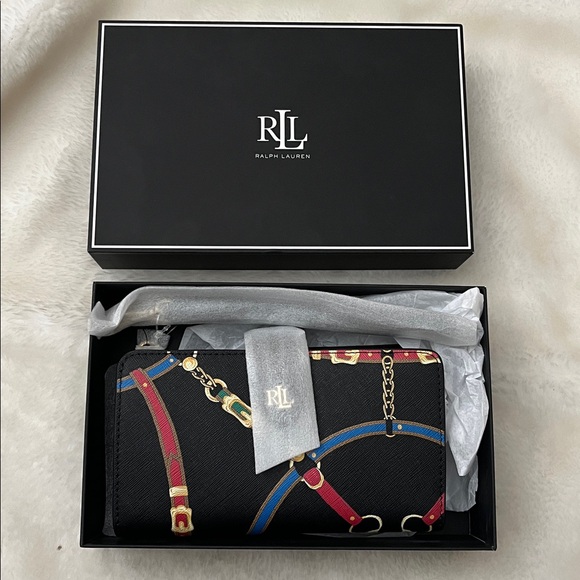 Ralph Lauren Print Crosshatch Leather Tech
Wristlet - Picture 4 of 9